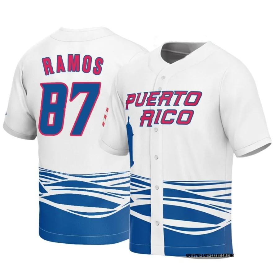 Henry Ramos Men's Puerto Rico Baseball White Replica 2023 World Baseball Classic Jersey