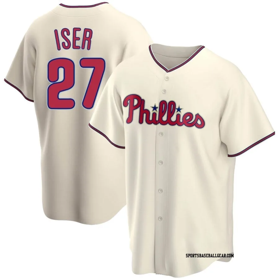 Herbert Iser Men's Philadelphia Phillies Cream Replica Alternate Jersey