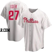 Herbert Iser Men's Philadelphia Phillies White Replica Home Jersey