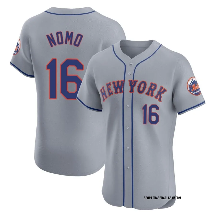 Hideo Nomo Men's New York Mets Gray Elite Road Jersey