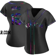 Hideo Nomo Women's New York Mets Black Holographic Replica Alternate Jersey