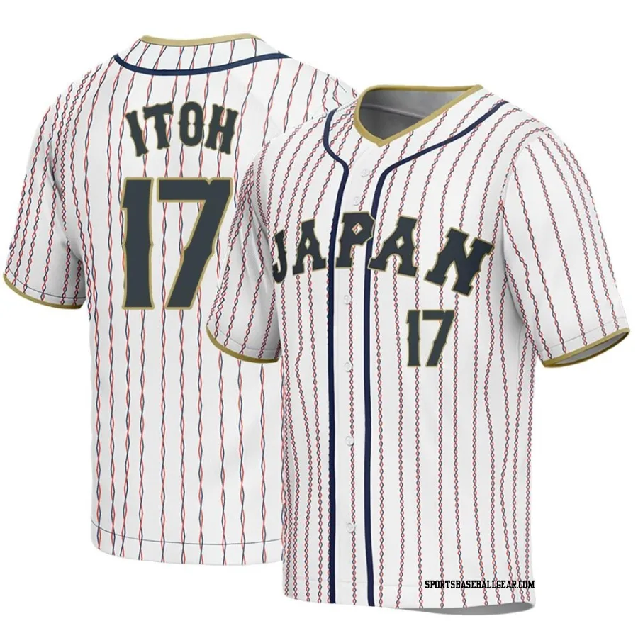 Hiromi Itoh Men's Japan Baseball White Replica 2023 World Baseball Classic Jersey