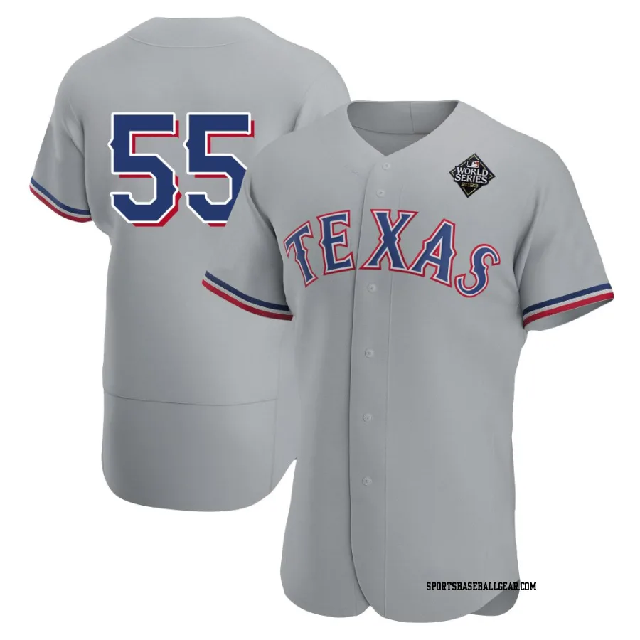 Hoby Milner Men's Texas Rangers Gray Authentic Road 2023 World Series Jersey