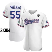 Hoby Milner Men's Texas Rangers White Authentic Home 2023 World Series Jersey