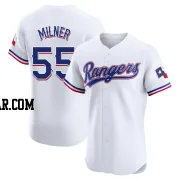 Hoby Milner Men's Texas Rangers White Elite Home Jersey