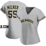 Hoby Milner Women's Milwaukee Brewers Gray Authentic Road Jersey