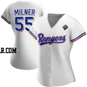 Hoby Milner Women's Texas Rangers White Authentic Home 2023 World Series Jersey