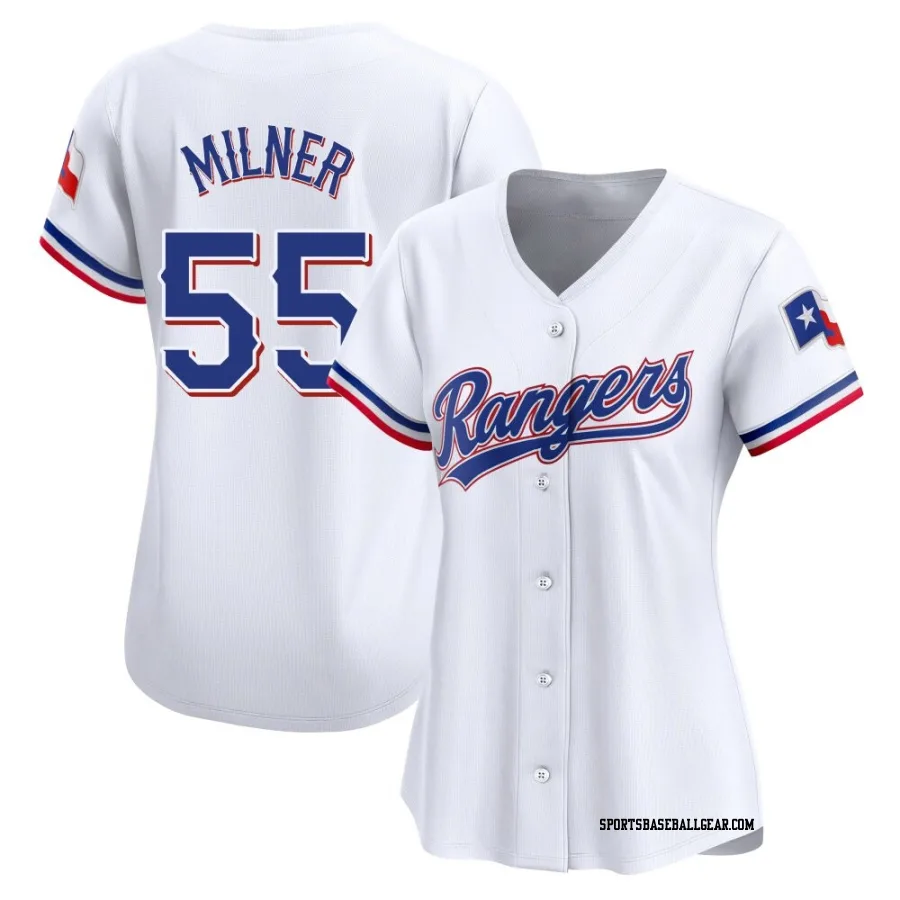 Hoby Milner Women's Texas Rangers White Limited Home Jersey