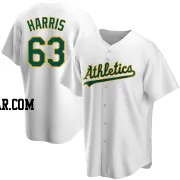 Hogan Harris Men's Oakland Athletics White Replica Home Jersey