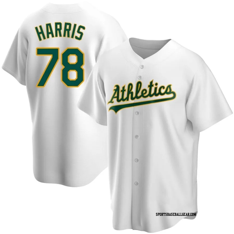 Hogan Harris Men's Oakland Athletics White Replica Home Jersey