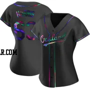 Hogan Harris Women's Oakland Athletics Black Holographic Replica Alternate Jersey