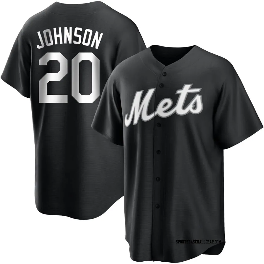 Howard Johnson Men's New York Mets Black/White Replica Jersey