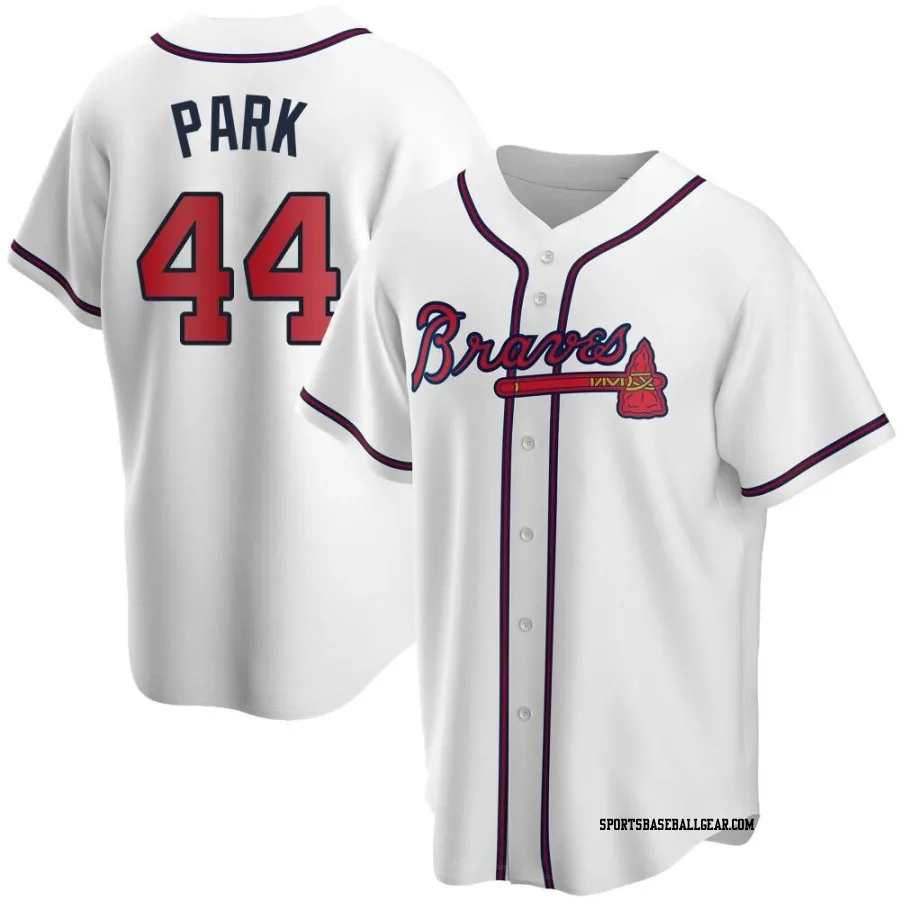 Hoy Park Youth Atlanta Braves White Replica Home Jersey