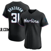 Huascar Brazoban Men's Miami Marlins Black Elite Alternate Vapor Premier Jersey