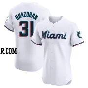 Huascar Brazoban Men's Miami Marlins White Elite Home Jersey