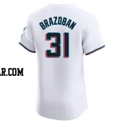 Huascar Brazoban Men's Miami Marlins White Elite Home Jersey