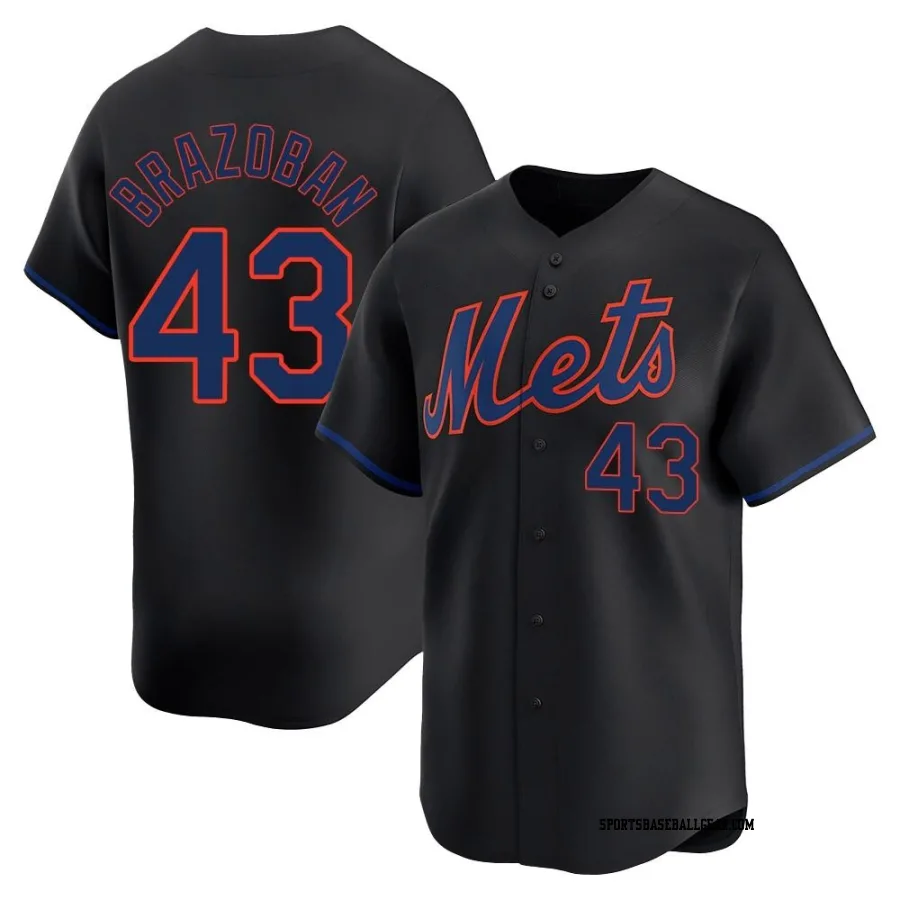 Huascar Brazoban Men's New York Mets Black Limited Alternate Jersey