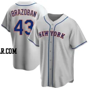 Huascar Brazoban Men's New York Mets Gray Replica Road Jersey