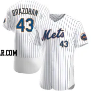 Huascar Brazoban Men's New York Mets White Authentic Home Jersey