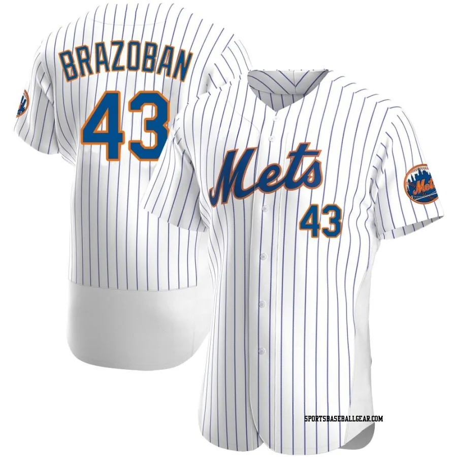 Huascar Brazoban Men's New York Mets White Authentic Home Jersey