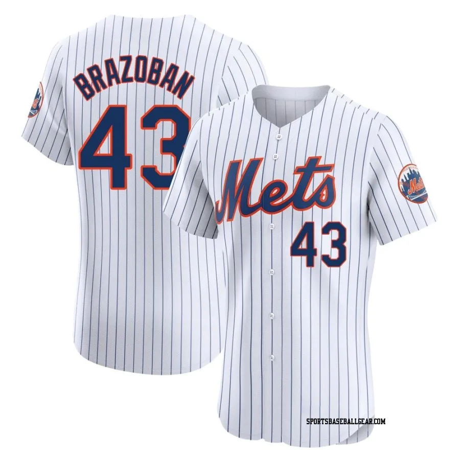 Huascar Brazoban Men's New York Mets White Elite Home Jersey