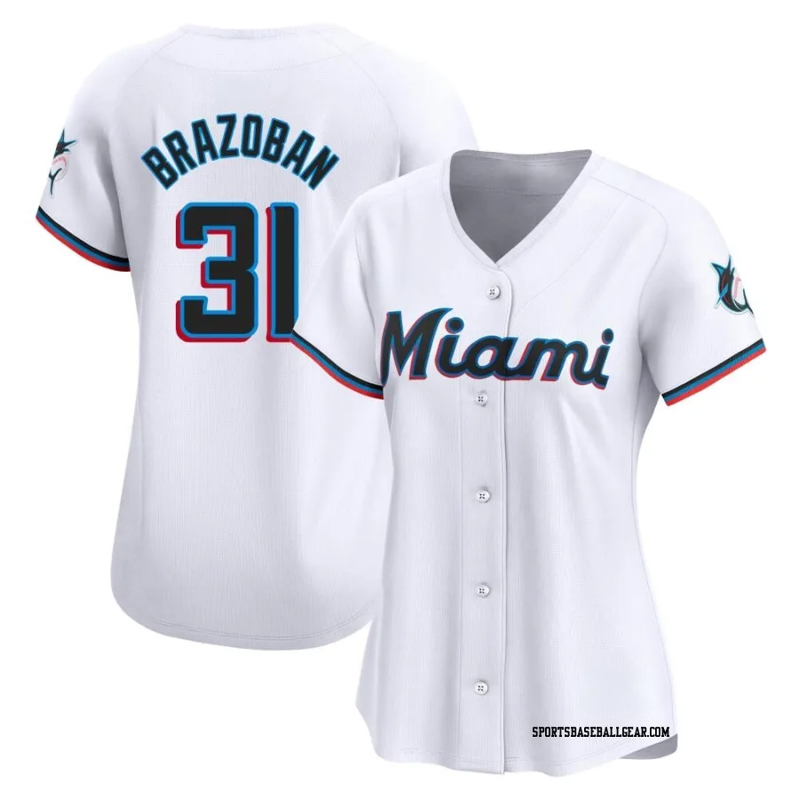 Huascar Brazoban Women's Miami Marlins White Limited Home Jersey