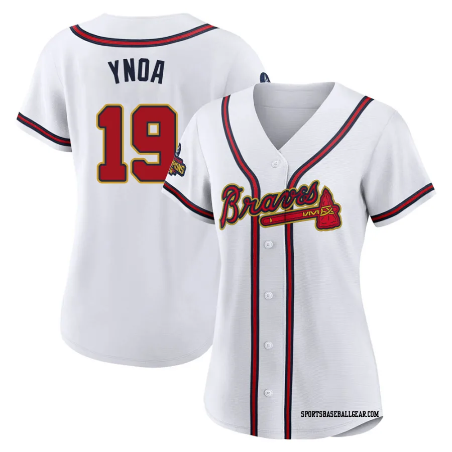 Huascar Ynoa Women's Atlanta Braves Gold Replica White 2022 Program Jersey