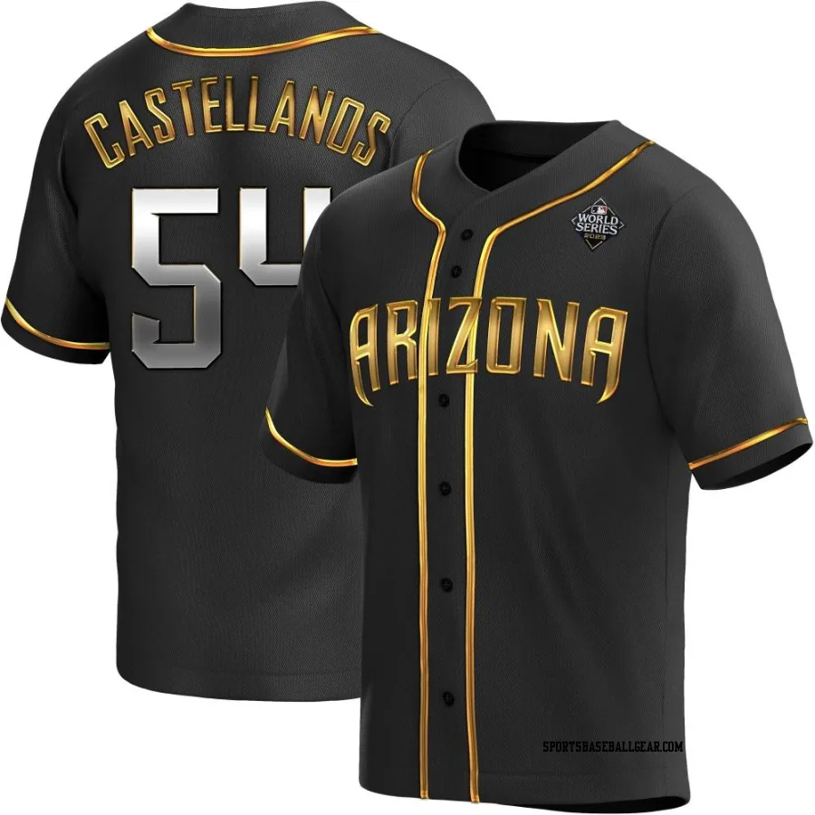 Humberto Castellanos Men's Arizona Diamondbacks Black Golden Replica Alternate 2023 World Series Jersey