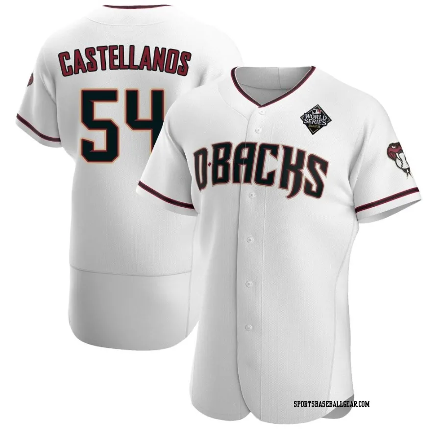 Humberto Castellanos Men's Arizona Diamondbacks White Authentic Crimson Home 2023 World Series Jersey