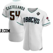 Humberto Castellanos Men's Arizona Diamondbacks White Authentic Teal Alternate 2023 World Series Jersey