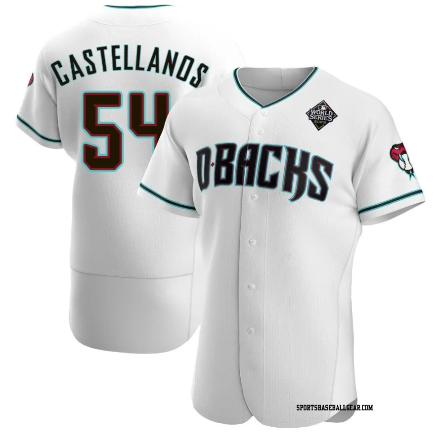 Humberto Castellanos Men's Arizona Diamondbacks White Authentic Teal Alternate 2023 World Series Jersey