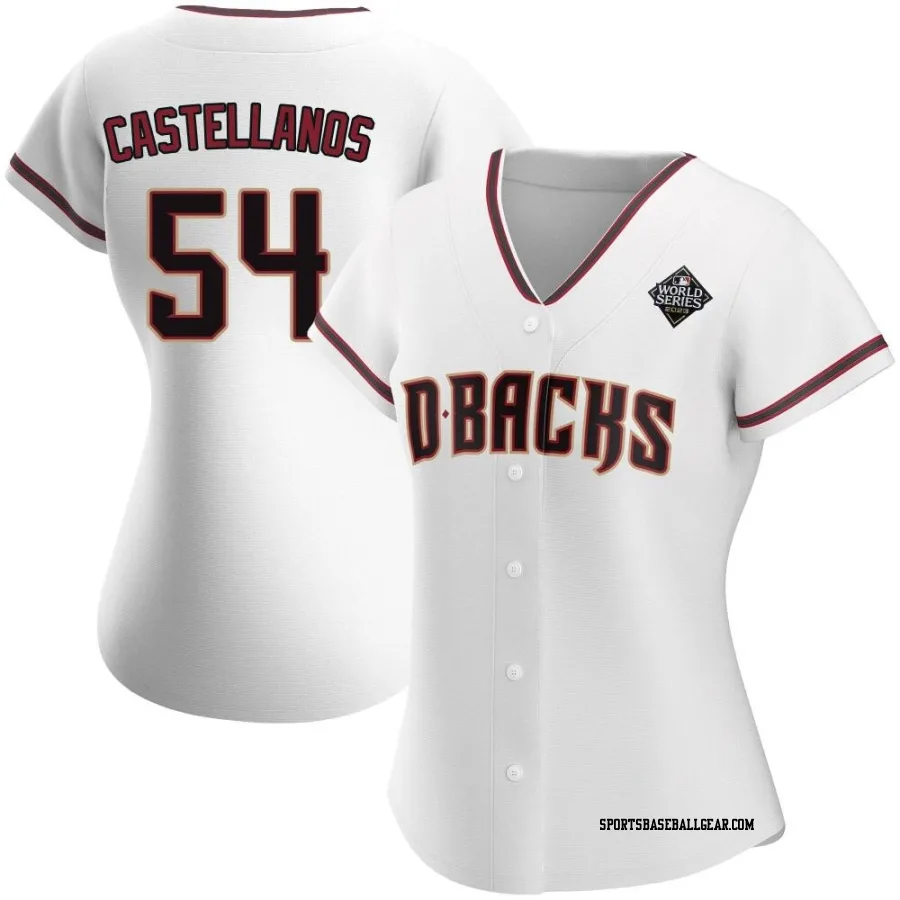 Humberto Castellanos Women's Arizona Diamondbacks White Authentic Home 2023 World Series Jersey