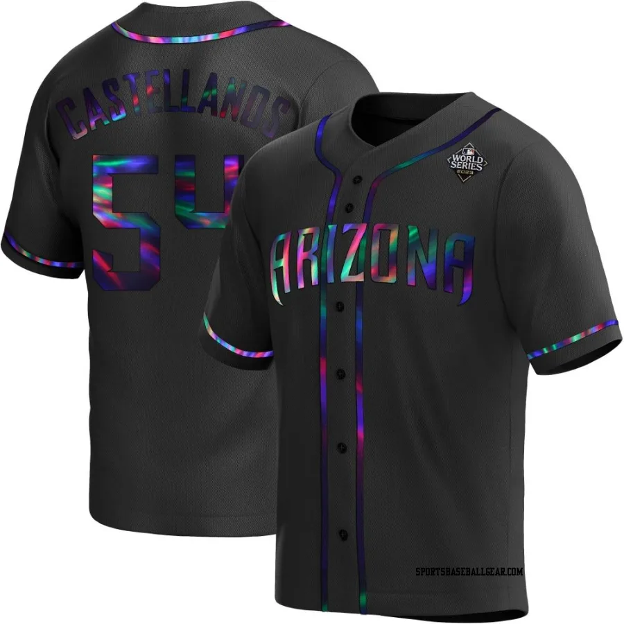 Humberto Castellanos Youth Arizona Diamondbacks Black Holographic Replica Alternate 2023 World Series Jersey