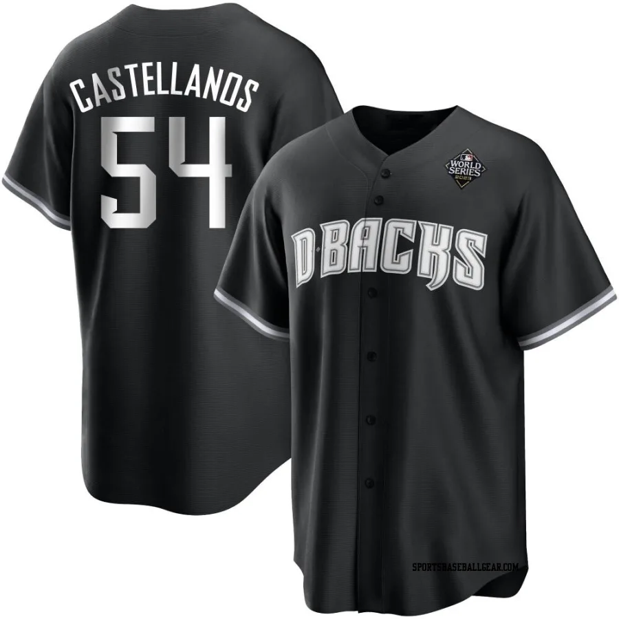 Humberto Castellanos Youth Arizona Diamondbacks White Replica Black 2023 World Series Jersey