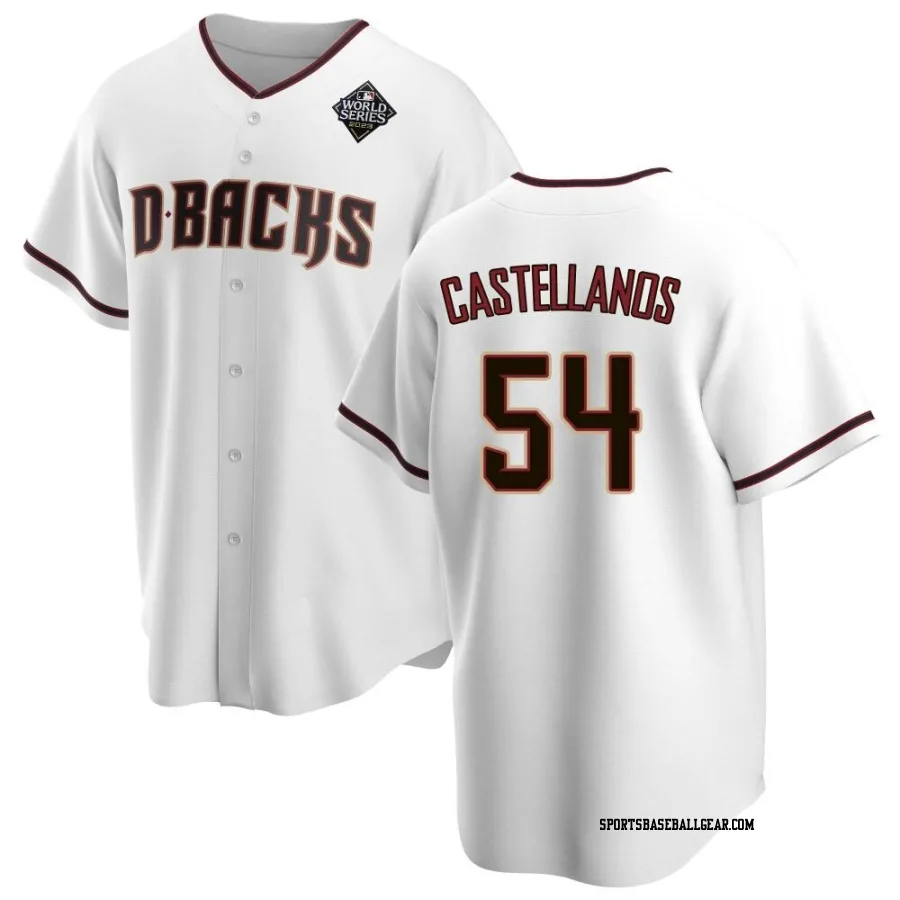 Humberto Castellanos Youth Arizona Diamondbacks White Replica Home 2023 World Series Jersey