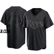 Hunter Bigge Men's Tampa Bay Rays Black Replica Pitch Fashion Jersey