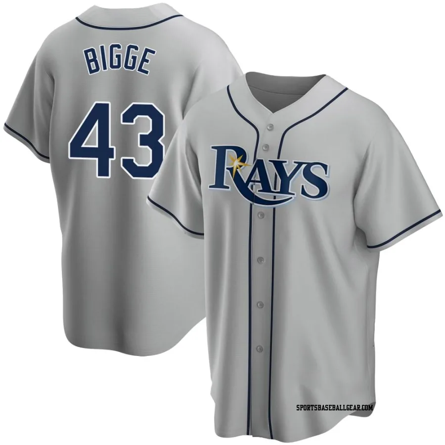 Hunter Bigge Men's Tampa Bay Rays Gray Replica Road Jersey