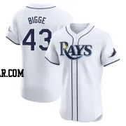 Hunter Bigge Men's Tampa Bay Rays White Elite Home Jersey