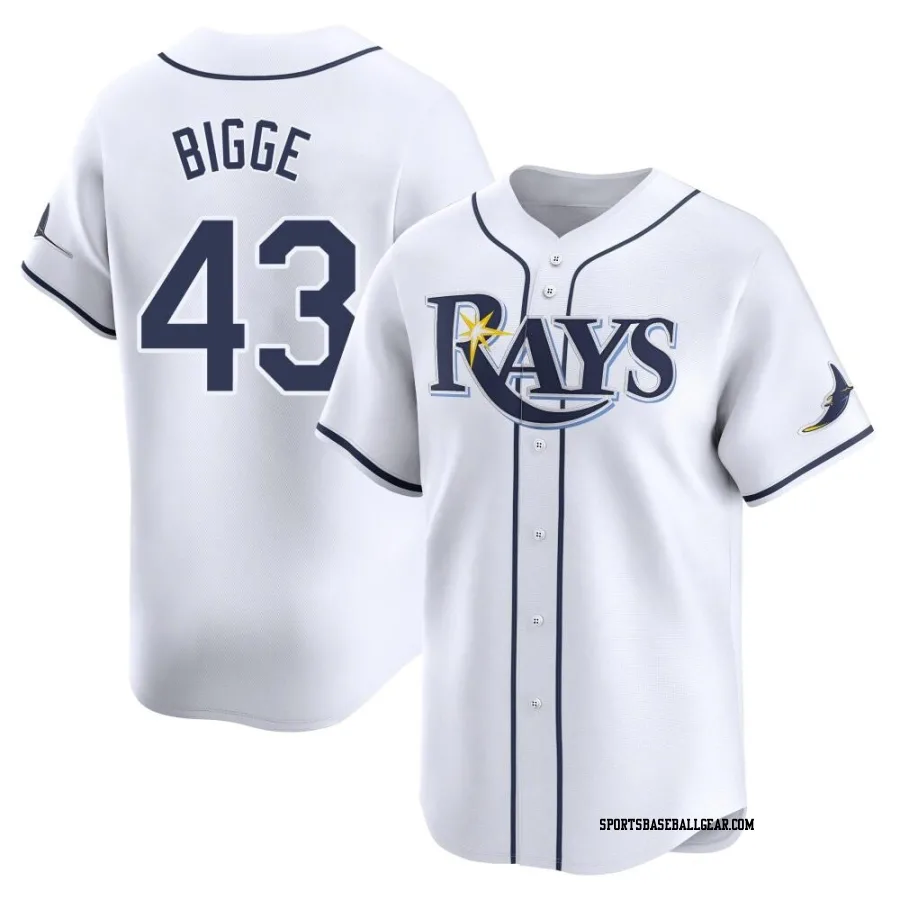 Hunter Bigge Men's Tampa Bay Rays White Limited Home Jersey