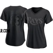 Hunter Bigge Women's Tampa Bay Rays Black Replica Pitch Fashion Jersey