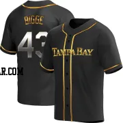 Hunter Bigge Youth Tampa Bay Rays Black Golden Replica Alternate Jersey