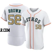 Hunter Brown Men's Houston Astros Gold Authentic White 2023 Collection Jersey