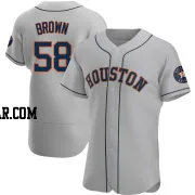 Hunter Brown Men's Houston Astros Gray Authentic Road Jersey