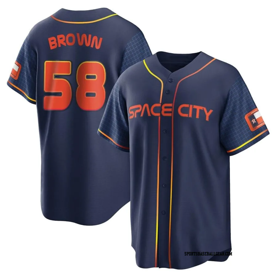 Hunter Brown Men's Houston Astros Navy Replica 2022 City Connect Jersey