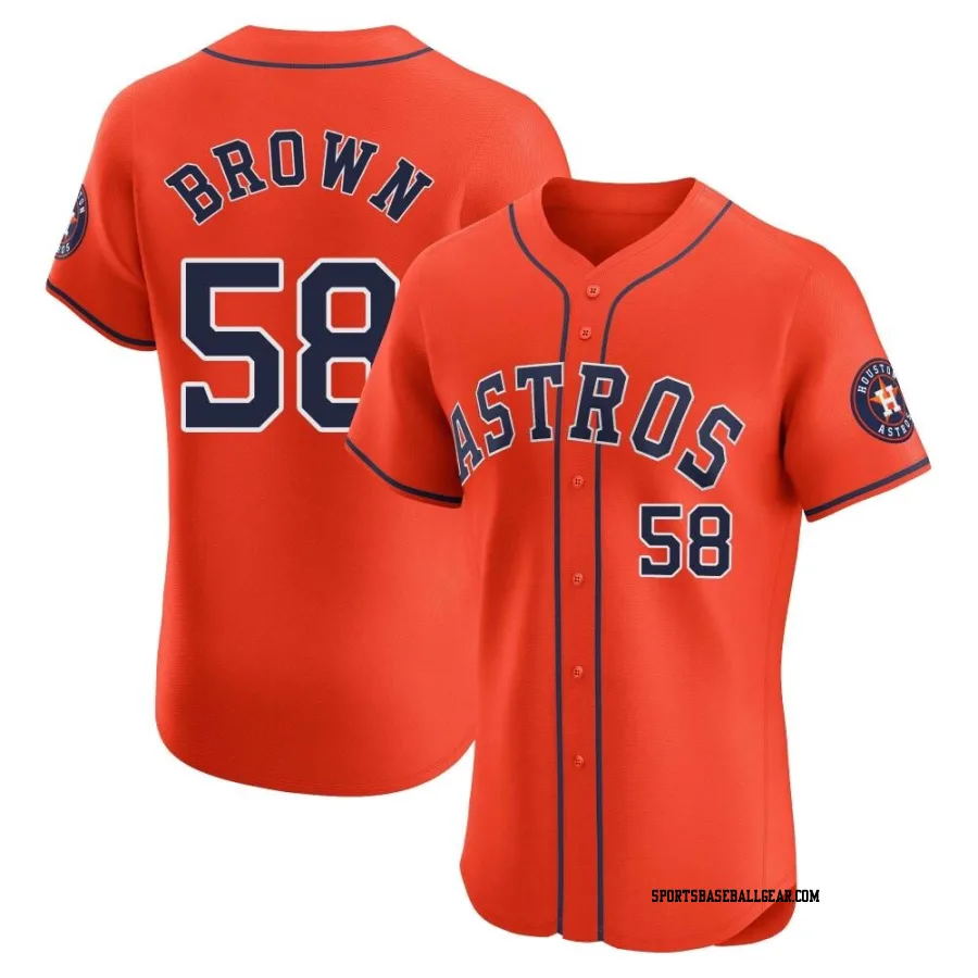 Hunter Brown Men's Houston Astros Orange Elite Alternate Vapor Premier Jersey