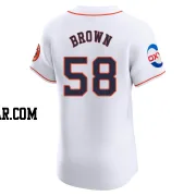 Hunter Brown Men's Houston Astros White Elite Home Patch Jersey