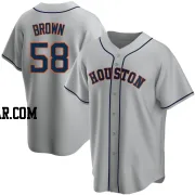 Hunter Brown Youth Houston Astros Gray Replica Road Jersey