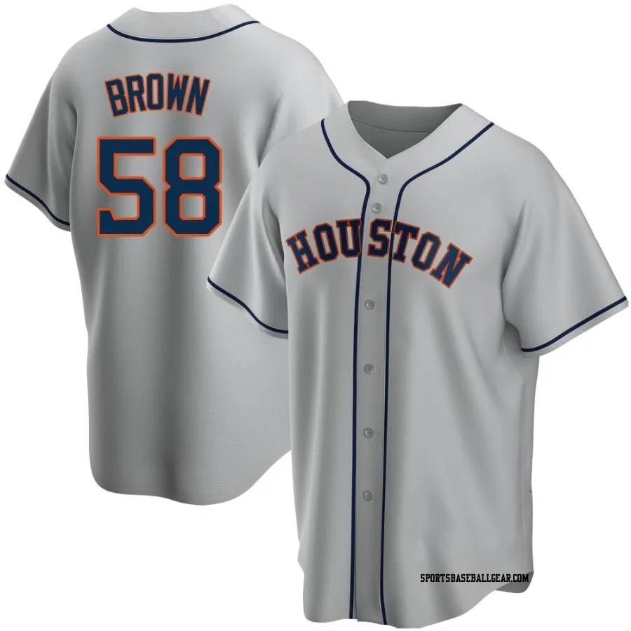 Hunter Brown Youth Houston Astros Gray Replica Road Jersey