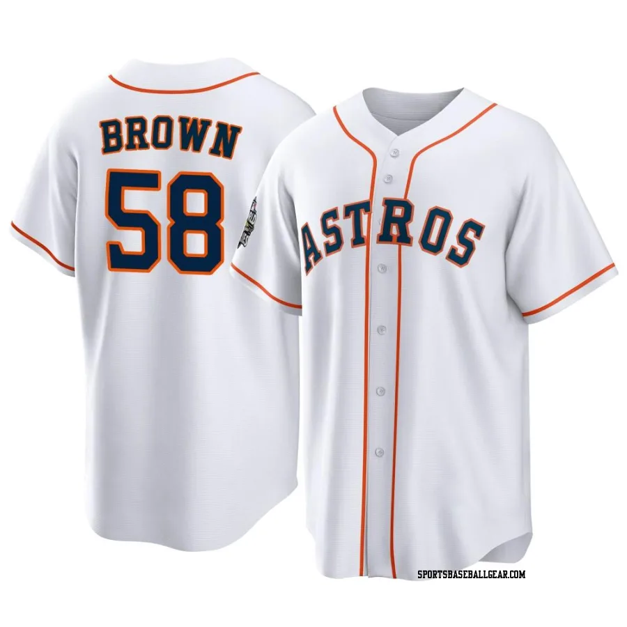 Hunter Brown Youth Houston Astros White Replica 2022 World Series Home Jersey