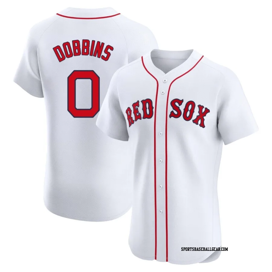 Hunter Dobbins Men's Boston Red Sox White Elite Home Patch Jersey